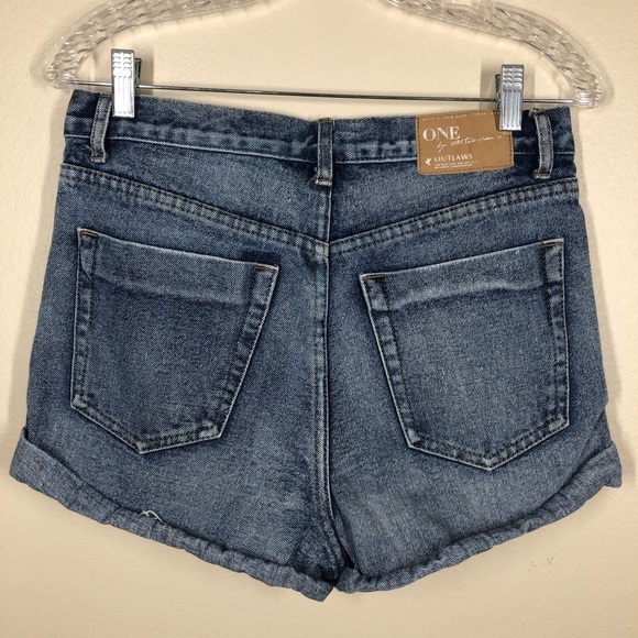 One Teaspoon for Free People Outlaws High Rise Denim Jean Shorts Distressed - Picture 4 of 10